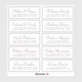 Chic Calligraphy Wedding Guest Address Labels (Blatt)