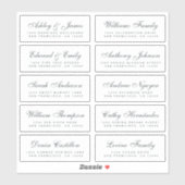 Chic Calligraphy Wedding Guest Address Labels (Blatt)