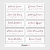 Chic Calligraphy Wedding Guest Address Labels (Blatt)