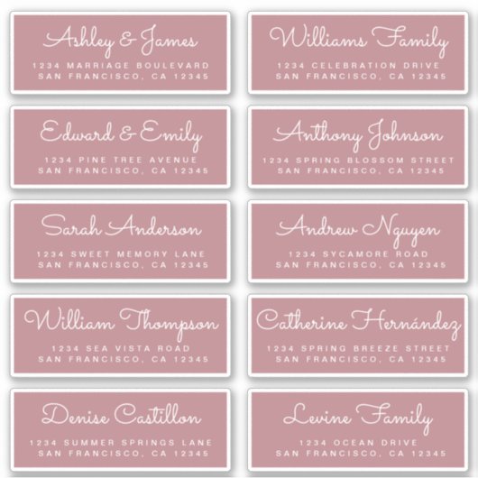 Chic Calligraphy Wedding Guest Address Labels (Vorderseite)