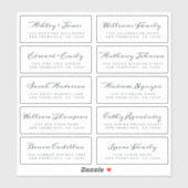 Chic Calligraphy Wedding Guest Address Labels (Blatt)