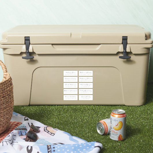 Chic Calligraphy Wedding Guest Address Labels (Kühler)