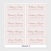 Chic Calligraphy Wedding Guest Address Labels (Blatt)