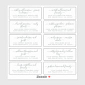 Chic Calligraphy Wedding Guest Address Labels (Blatt)