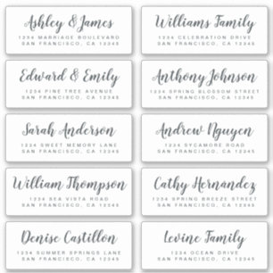 Chic Calligraphy Wedding Guest Address Labels