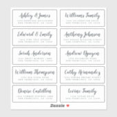 Chic Calligraphy Wedding Guest Address Labels (Blatt)