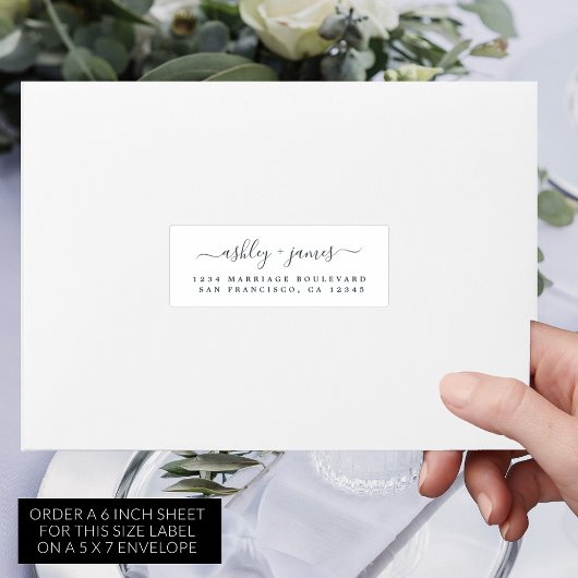 Chic Calligraphy Wedding Guest Address Labels