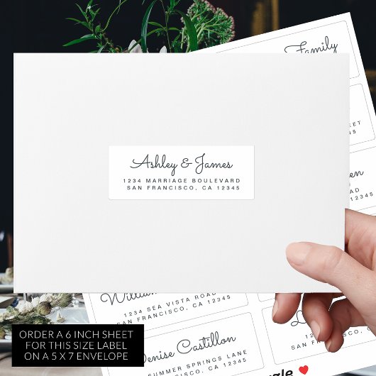 Chic Calligraphy Wedding Guest Address Labels