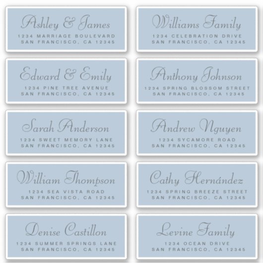 Chic Calligraphy Wedding Guest Address Labels (Vorderseite)
