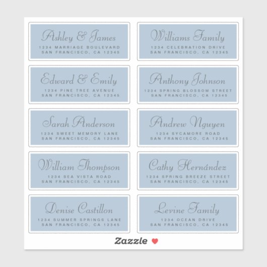Chic Calligraphy Wedding Guest Address Labels (Blatt)