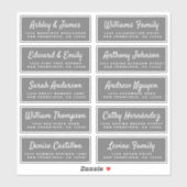 Chic Calligraphy Wedding Guest Address Labels (Blatt)