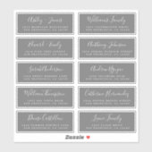 Chic Calligraphy Wedding Guest Address Labels (Blatt)