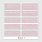 Chic Calligraphy Wedding Guest Address Labels (Blatt)