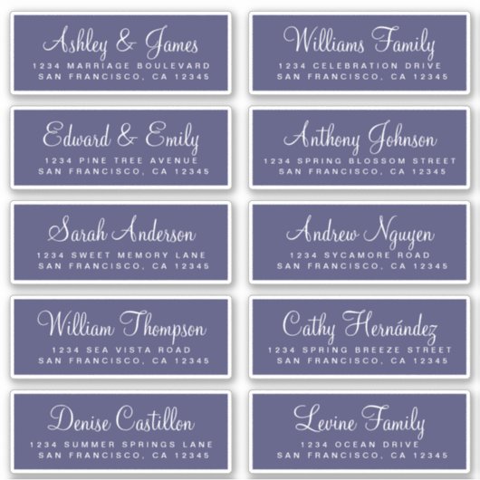 Chic Calligraphy Wedding Guest Address Labels (Vorderseite)