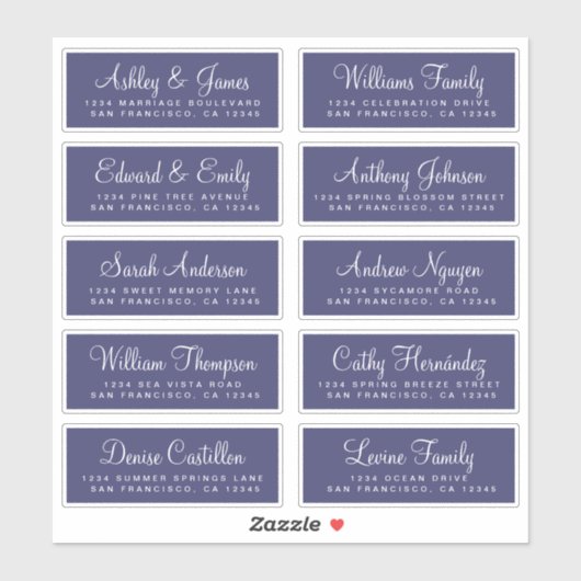 Chic Calligraphy Wedding Guest Address Labels (Blatt)