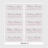 Chic Calligraphy Wedding Guest Address Labels (Blatt)