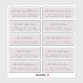 Chic Calligraphy Wedding Guest Address Labels (Blatt)