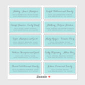 Chic Calligraphy Wedding Guest Address Labels (Blatt)