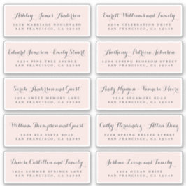 Chic Calligraphy Wedding Guest Address Labels