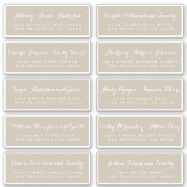 Chic Calligraphy Wedding Guest Address Labels
