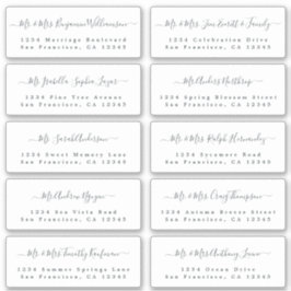 Chic Calligraphy Wedding Guest Address Labels