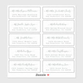 Chic Calligraphy Wedding Guest Address Labels (Blatt)