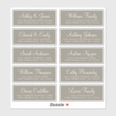Chic Calligraphy Wedding Guest Address Labels (Blatt)