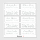 Chic Calligraphy Wedding Guest Address Labels (Blatt)