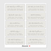 Chic Calligraphy Wedding Guest Address Labels (Blatt)