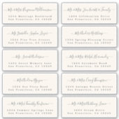 Chic Calligraphy Wedding Guest Address Labels (Vorderseite)