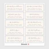 Chic Calligraphy Wedding Guest Address Labels (Blatt)