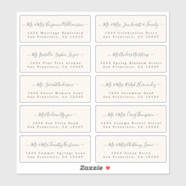 Chic Calligraphy Wedding Guest Address Labels