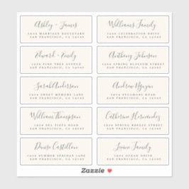 Chic Calligraphy Wedding Guest Address Labels