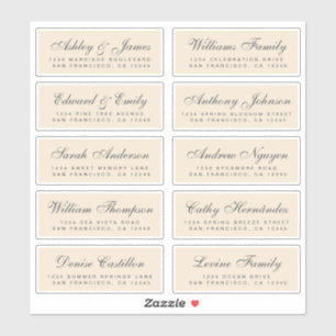 Chic Calligraphy Wedding Guest Address Labels