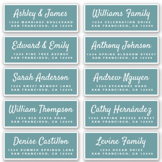 Chic Calligraphy Wedding Guest Address Labels (Vorderseite)