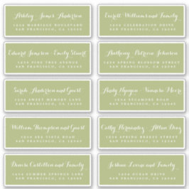Chic Calligraphy Wedding Guest Address Labels