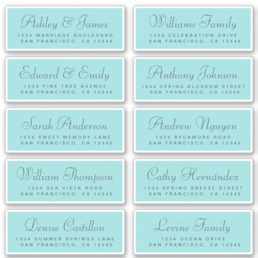 Chic Calligraphy Wedding Guest Address Labels (Vorderseite)