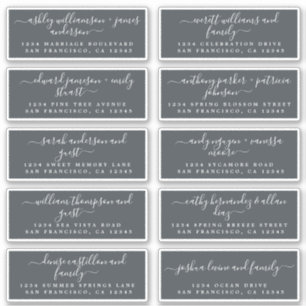 Chic Calligraphy Wedding Guest Address Labels