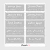 Chic Calligraphy Wedding Guest Address Labels (Blatt)