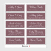 Chic Calligraphy Wedding Guest Address Labels (Blatt)