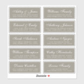 Chic Calligraphy Wedding Guest Address Labels (Blatt)