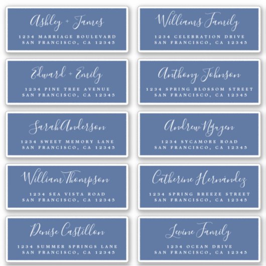 Chic Calligraphy Wedding Guest Address Labels (Vorderseite)