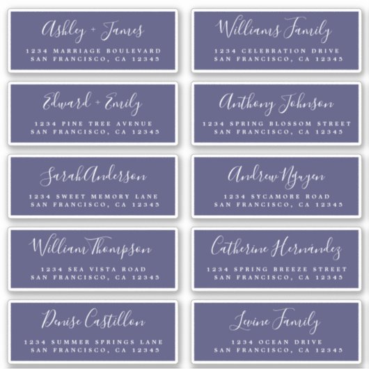 Chic Calligraphy Wedding Guest Address Labels (Vorderseite)