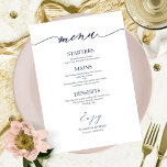 Chic Calligraphy Wedding Menu Card für Plate Menükarte<br><div class="desc">Eine schicke Kalligraphy Wedding Menu Card. I do offer a free customisation service,  if you have any anfragen or special requests,  please feel free to contact me.</div>