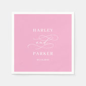 Chic Calligraphy Wedding Probe Verlobung Serviette (Vorderseite)