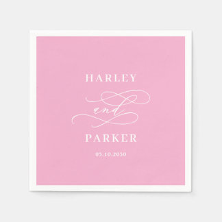 Chic Calligraphy Wedding Probe Verlobung Serviette