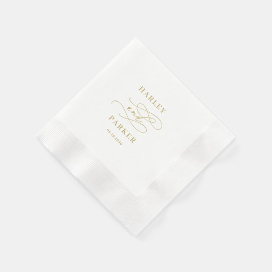 Chic Calligraphy Wedding Probe Verlobung Serviette (Ecke)