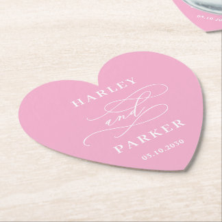 Chic Calligraphy Wedding Probe Verlobung Untersetzer