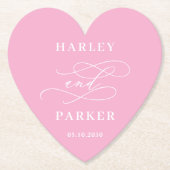 Chic Calligraphy Wedding Probe Verlobung Untersetzer (Vorderseite)