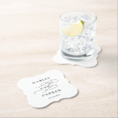 Chic Calligraphy Wedding Probe Verlobung Untersetzer (Vor Ort)